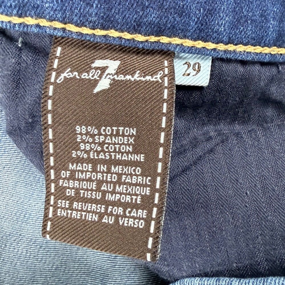 7 For All Mankind Roxanne‎ Slim Illusion Jeans 29 Mid Rise Dark Wash Size 30x31 - Picture 8 of 8